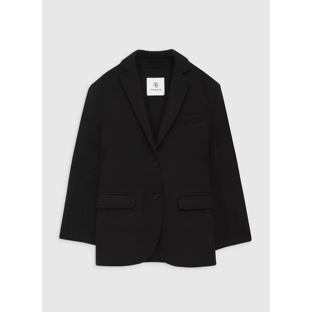 Anine Bing Quinn Blazer | Black Cashmere Blend | Heavyweight (XL) - Picture 5 of 14